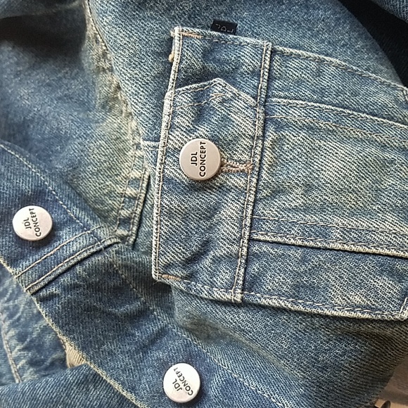 Vintage JDL long jean jacket denim coat size 4 - Picture 7 of 7